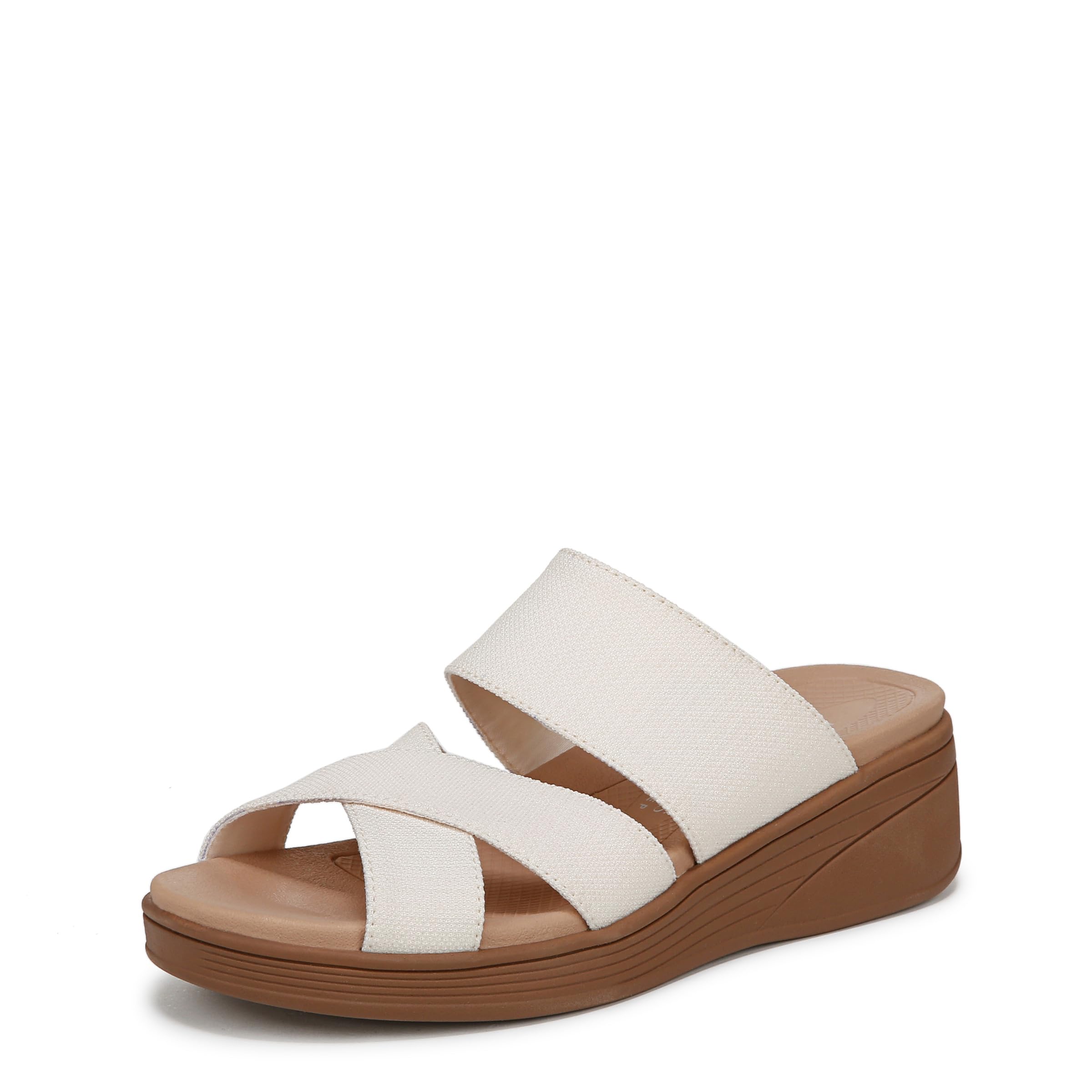 Bzees For Lifestride Women’s Fiona Wedge Sandal, Eggnog Linen, 8