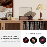 Mersoco Vinyl Record Player Turntable with Built-in Bluetooth & 2 Speakers view 5
