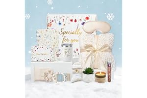 ZAPTRONIC 15pcs Get Well Soon Gifts Basket for Women - After Surgery, Self Care Gifts Package with Cozy Blanket, Socks, Spa Set, Card, Comfort & Relaxation Gift for Recovery, Encouragement (Ivory White)