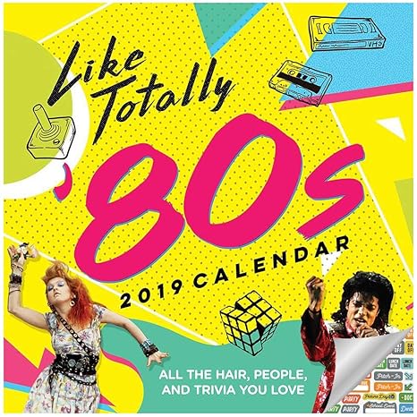 80s Themed Calendar 2019 Set Deluxe 2019 1980s Wall Calendar