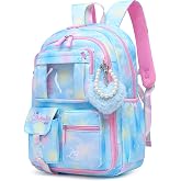 Alrisg Girls Backpack School Bookbag for Kids Elementary Middle School, Cute Backpack for Girls Blue