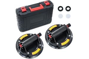 JUYLTOOL 2 Pack Glass Suction Cups, 8.2'' Vacuum Lifter with 440 lbs Load Capacity, Heavy-Duty Glass Sucker Tool to Lifting T