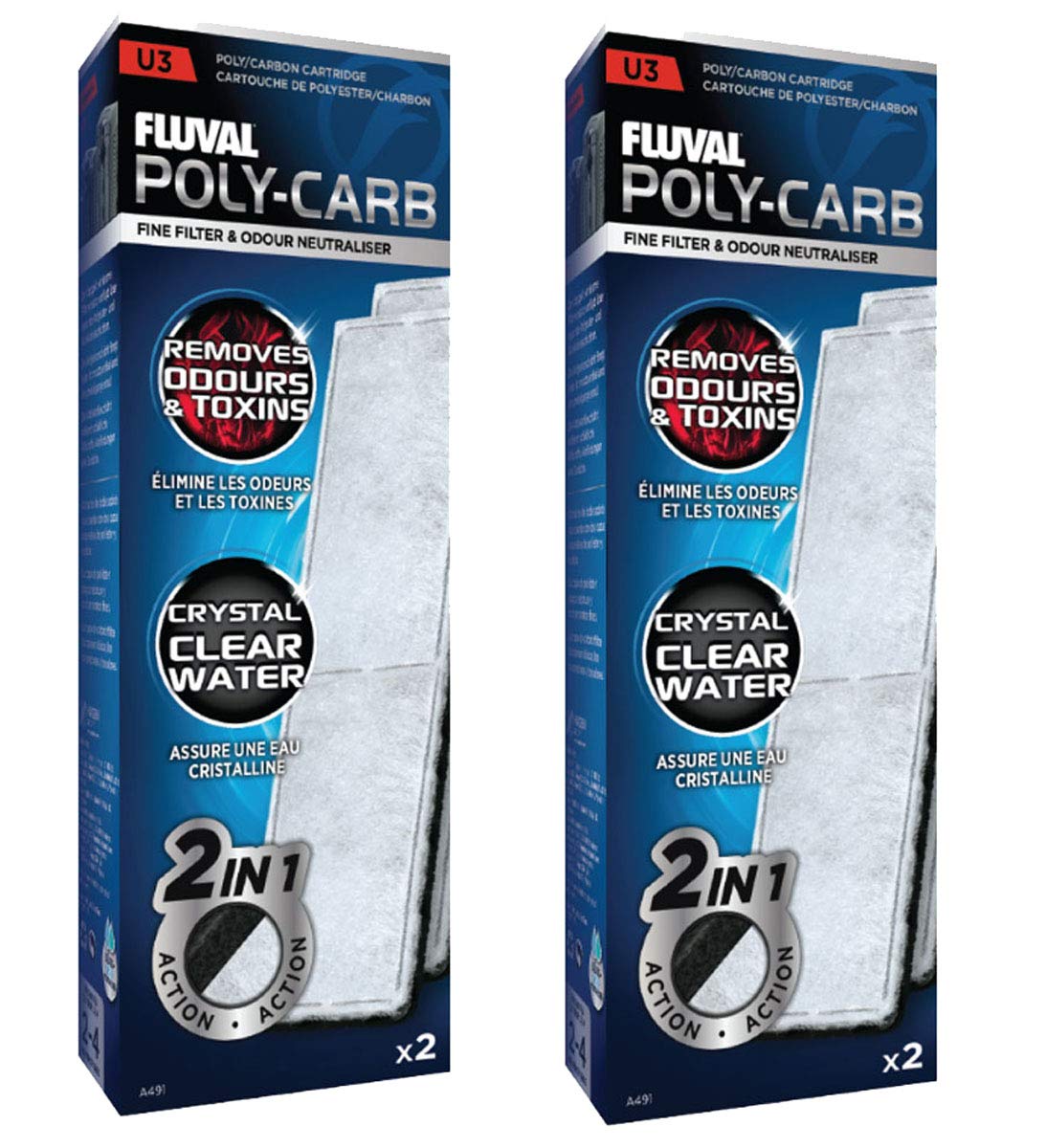 Fluval - Fluval U3 Poly/CarbonCartridge 2Pcs