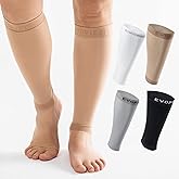 EVOPLECI 15-20mmHg 32 Pair Men and Women Wide Calf Sleeve Brace Compression Socks for Leg Support, Pain Relief