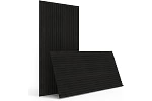 INNO STICKERS 4-Piece Wood Slat Wall Panel for Interior Wall Decor Noise Cancelling 47.2" x 23.6" Peel and Stick Acoustic Decorative 3D Sound Absorbing Wall Paneling, Black Oak