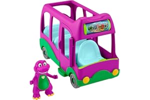 Fisher-Price Barney’s World Preschool Toy Adventure Bus Push-Along Vehicle & Barney Figure for Pretend Play Kids Ages 3+ Year