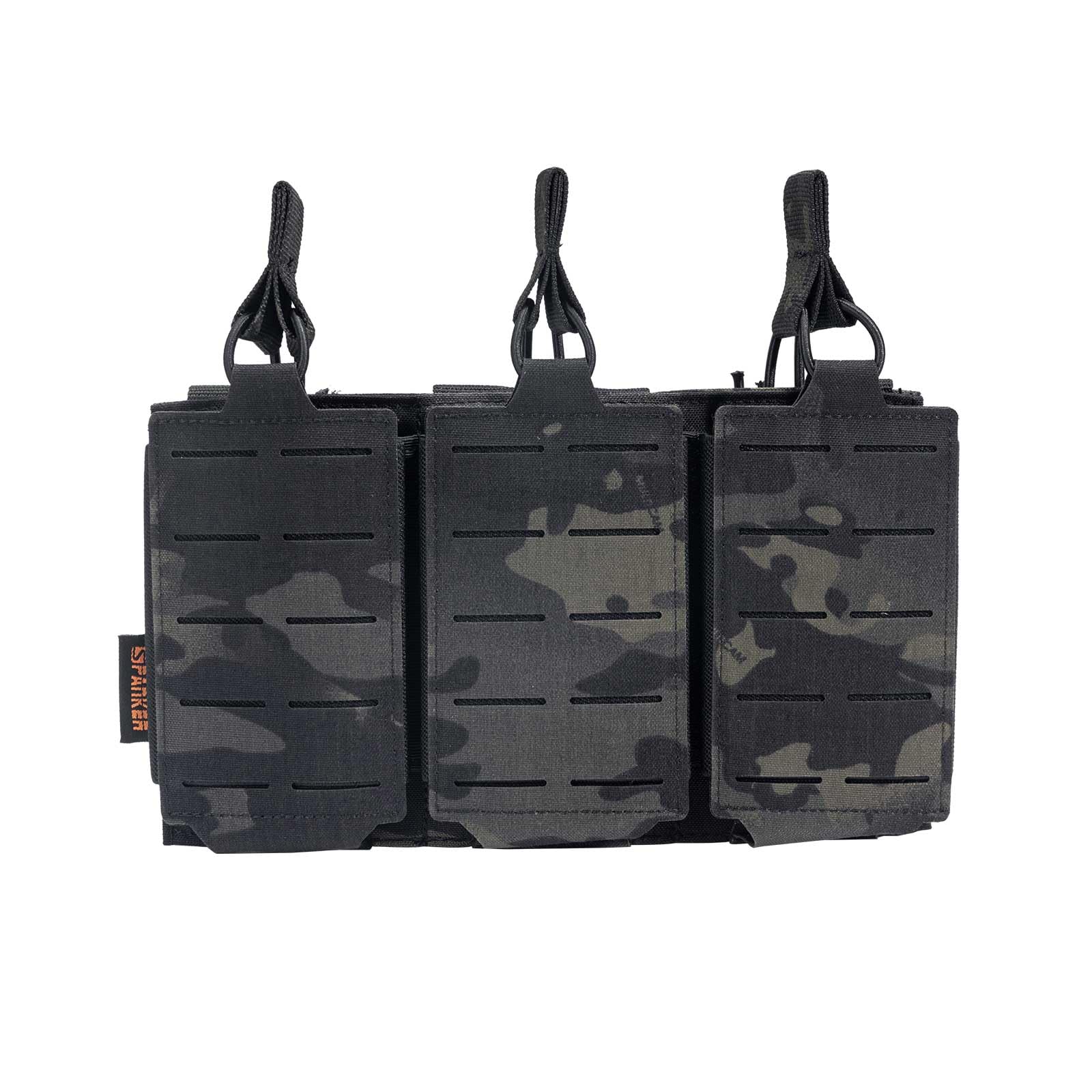 EXCELLENT ELITE SPANKER Nylon Triple Magazine Pouch Holder Carrier,Molle Mag Pouch for M4/M16/AR/AK Rifle Magazines(Triple,MCB)