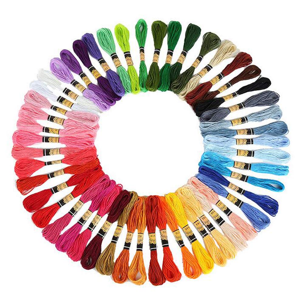 Haobase 50 Colours Embroidery Thread, Cross Stitch Threads, DIY Craft Friendship Bracelets Floss for Embroidery, Knitting, Cross Stitch Project