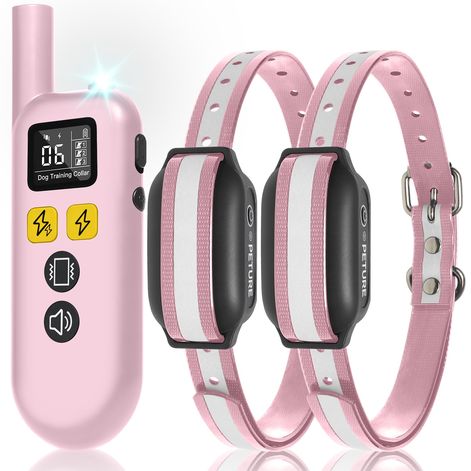 Photo 1 of Peture Dog Bark Collar with Remote, 3300Ft Correction Collar for Dog Training with Beep, Vibrate, Static & Double Static Modes, IPX7 Waterproof Dog Training Collar for Small Medium Large Dogs (2 Pack)