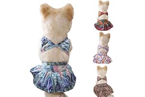 LEASOTE Summer Pet Bikini Set, Exquisite Floral Dog Bikini Swimsuit, Hawaiian Dog Beach Swimsuit for Small Dogs Girl Green L