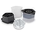 Tovolo 81-34440 Leak-Free, Rose Ice Cube Stackable with Tight Silicone Seal, Novelty Drink Mold-Set of 2, One Size, Clear