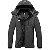 MOERDENG Women's Ski Jacket Waterproof Winter Coat Hooded Snowboarding Jacket Warm Winter Jacket