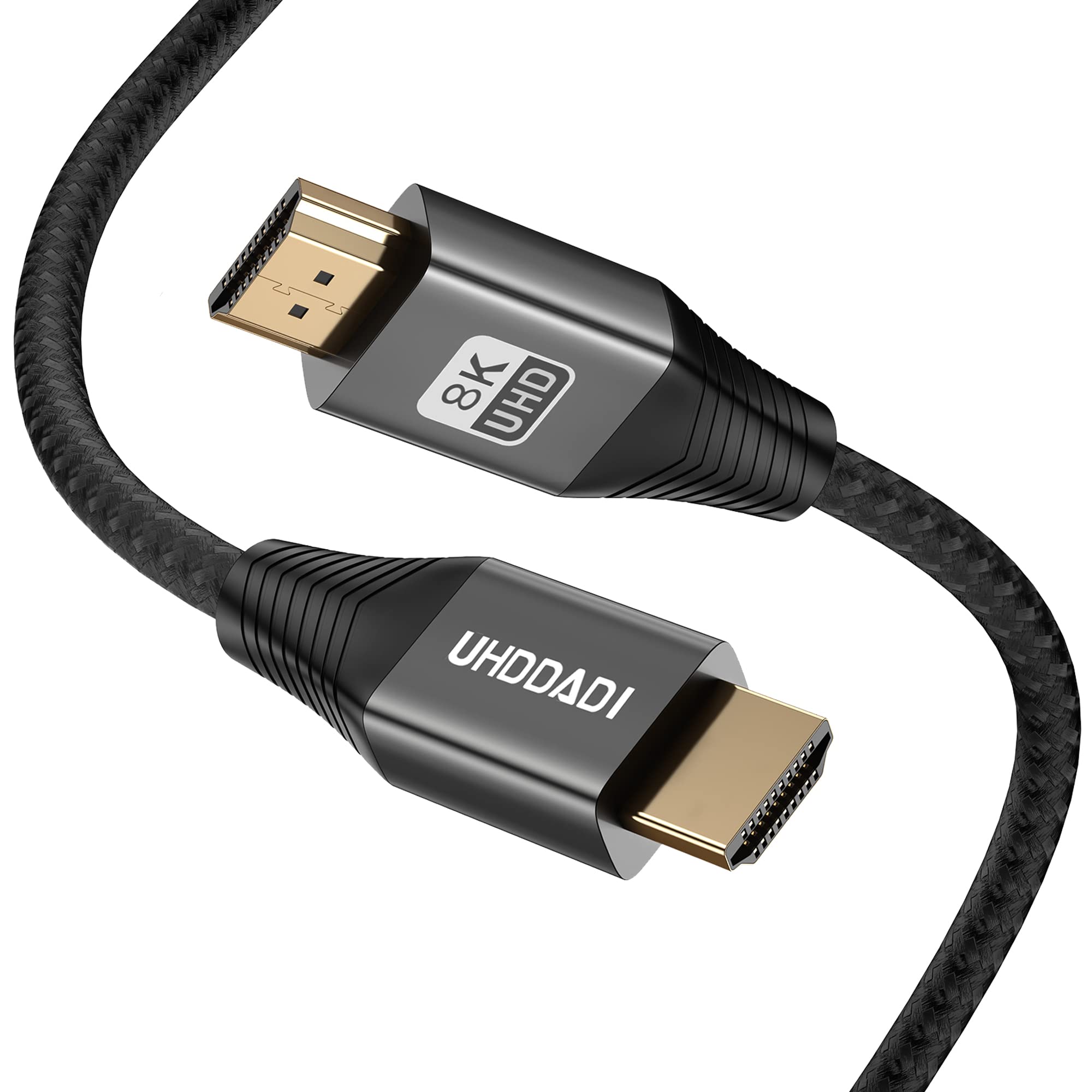 uhddadi HDMI 2.1 Cable 4.6M, 8K HDMI Cable 48Gbps High Speed 8K@60Hz 4K@120Hz HDMI Braided Cord Support HDCP 2.2 & 2.3, 3D, VRR, HDR10 Compatible with Roku TV/PS5/HDTV/Blu-ray