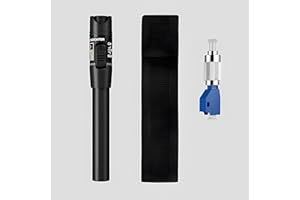 CROVIC Visual Fault Locator 60MW (FC to LC Connector Included) VFL 60 KM,Optical Fiber Cable Fault Tester, Optical Fiber Red Light, Suitable for FC SC ST 2.5mm Universal Fiber Connector