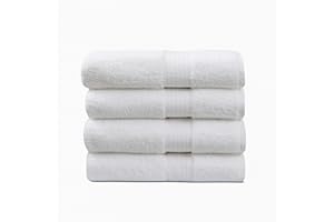 1888 Mills 4 Pack Premium Bath Towel Set, True Classics Premium Cotton Blend, Super Soft and Highly Absorbent Bath Towels for Bathroom, Hotels, Spa and Gym, White