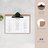 Europel Wooden Clipboard A4 with Black Metal Clip and Hang Hole view 3