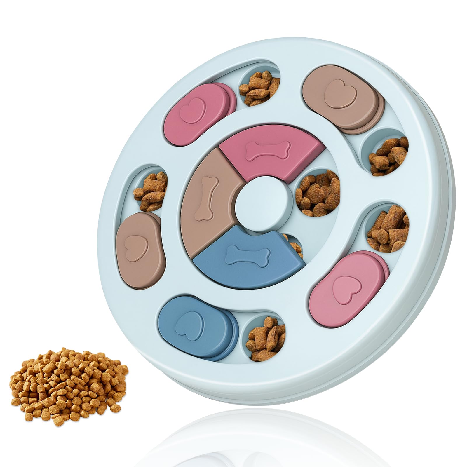 Flow fire Dogs Puzzle Slow Feeders Toy, Interactive Dog Treat Puzzle for Boredom Enrichment Stimulation IQ Training(Blue)