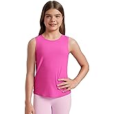 CRZ YOGA Girls Cloudweight Athletic Tank Tops Hip Length - Active Dance Casual Crew Neck Sleeveless Kids Teen