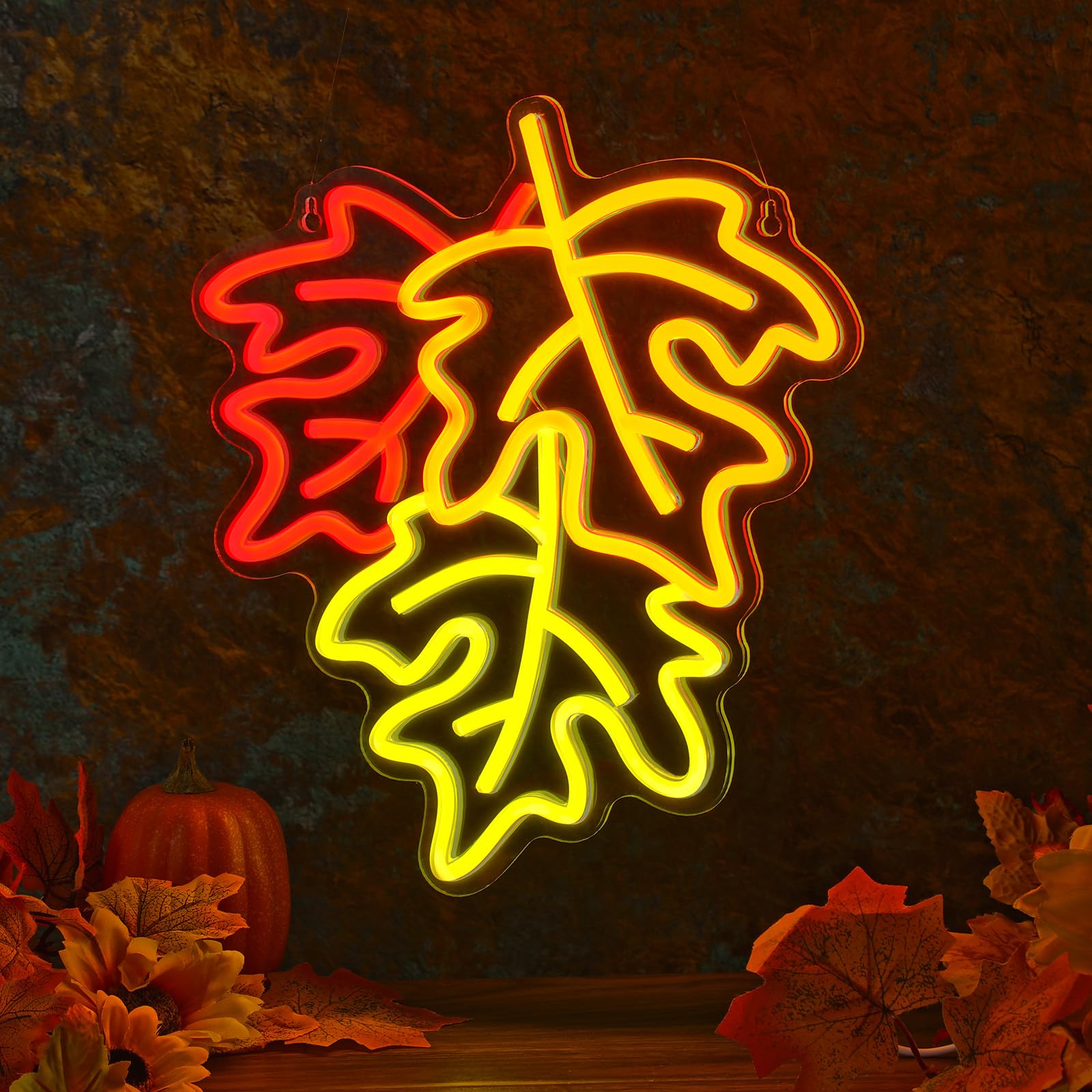 Photo 1 of Maple Neon LED Sign Maple Neon Light Cute USB Powered Light Colorful Aesthetic 3D Wall Art Signs for Home Bedroom Living Room Party Game Room Holiday Gift Lamp Decor