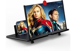 FOPUDY 14" Screen Magnifier for Cell Phone, Mobile Phone 3D HD Magnifying Projector Screen Enlarger for Movies, Videos and Gaming, Foldable Phone Stand with Screen Amplifier,Compatible with All Phones