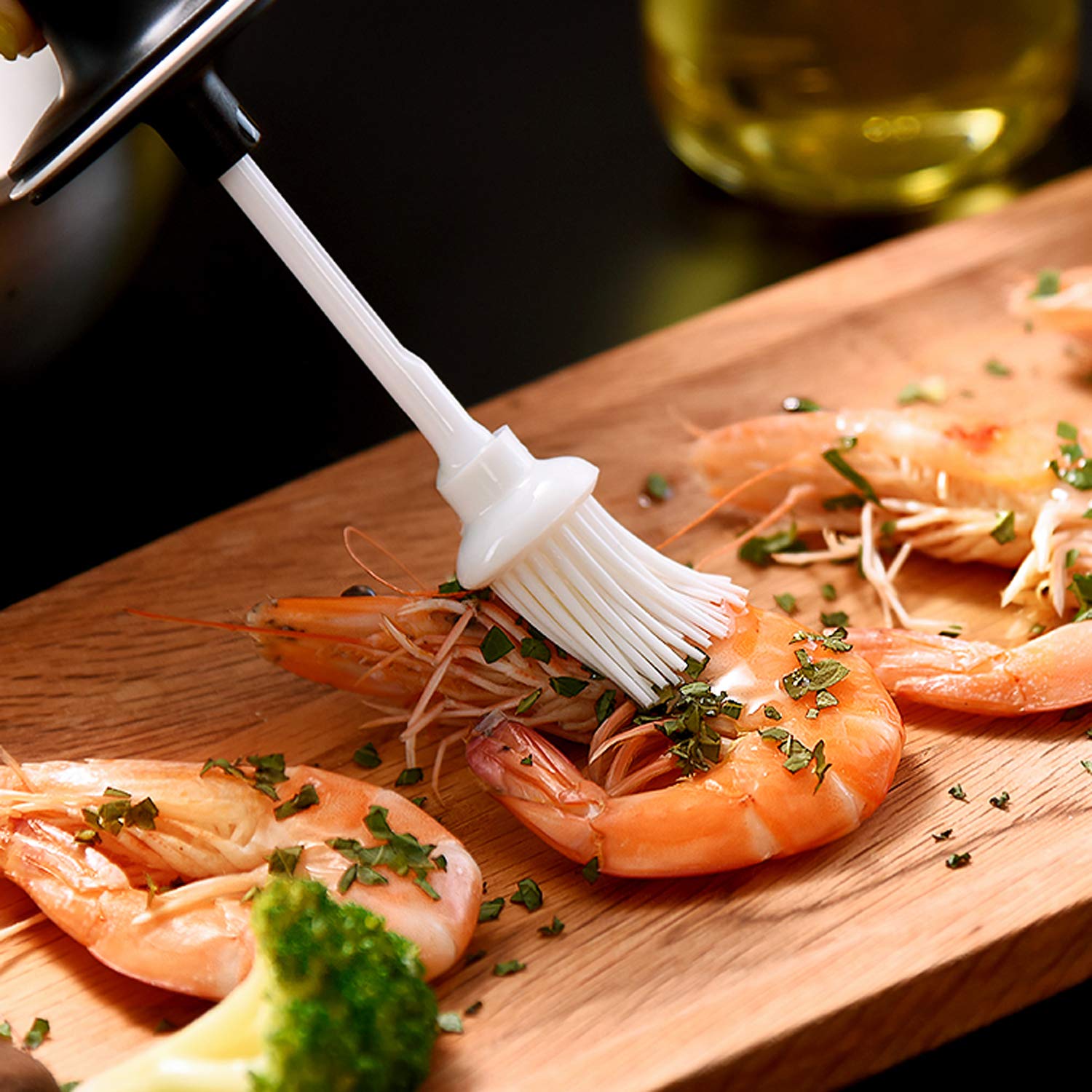 One-piece condiment bottle, spoon, brush, honey stick set of 3, suitable for kitchen and BBQ, sealed glass seasoning box, spice jar