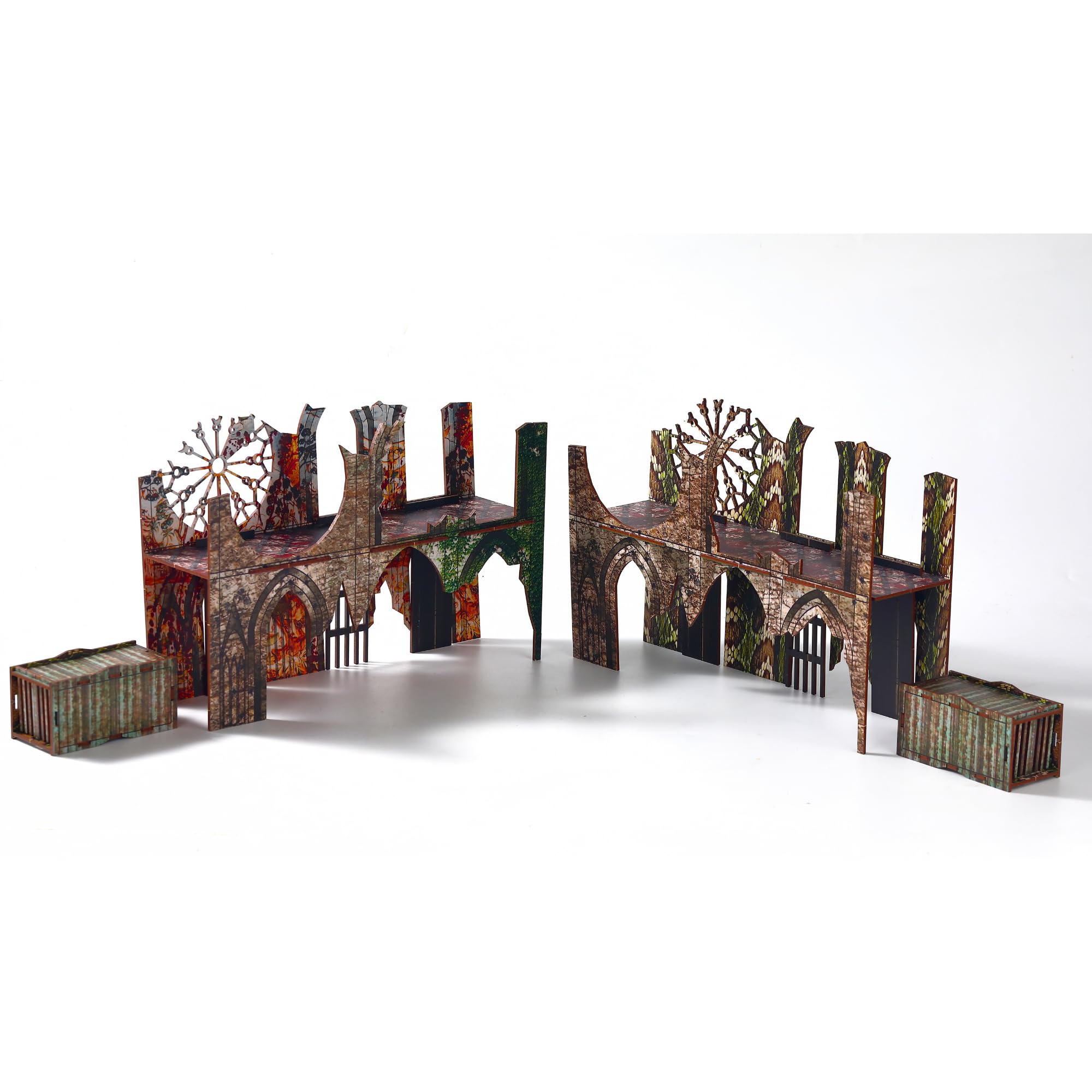 iPEAU Epic 2 Ruined Building Church Bridges Terrain Set for WH40K, DND, Pathfinder, 28mm Miniatures - Modular Wargame Scenery for Tabletop Battles - Warhammer 40K, TTRPG Battlezone Creation Kit — image 1