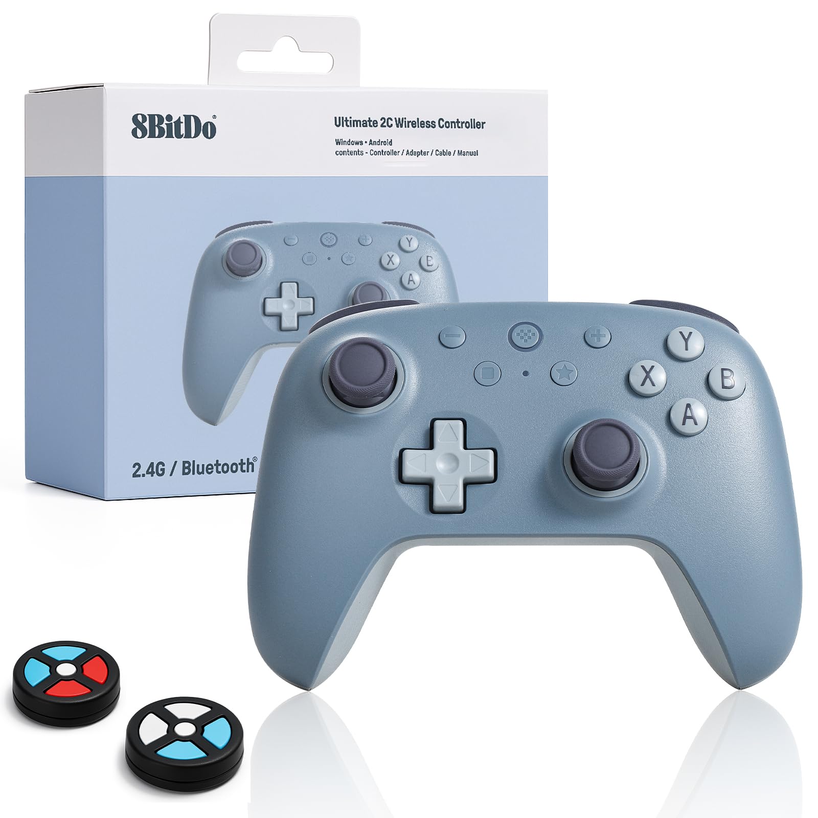 Photo 1 of 8Bitdo Ultimate 2C Wireless Controller for Windows PC and Android, with 1000 Hz Polling Rate, Hall Effect Joysticks and Triggers, and Remappable L4/R4 Bumpers (Special Edition-Blueberry)