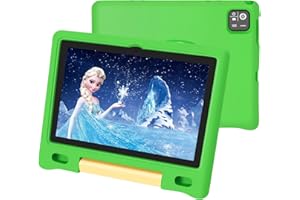NRKDUBQ Kids Tablet, 10.1 inch IPS HD Touchscreen Android 14 64 GB Storage, 8GB (4+4 Virtual) RAM, Octa Core Tablet for Kid with Kid-Proof Case, Parental Controls, 12-hr Battery, WiFi, GPS – Green
