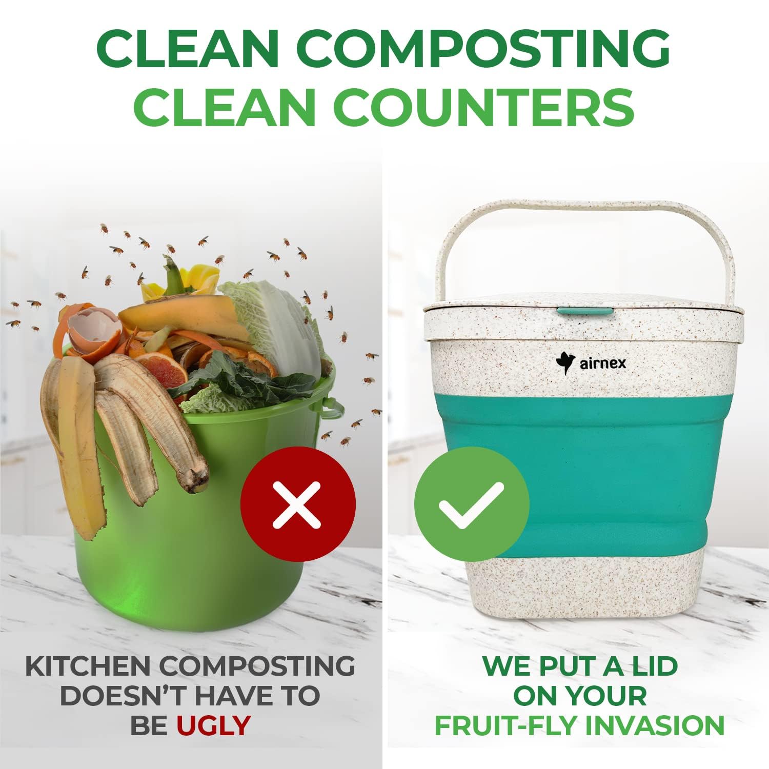 Mua Countertop Compost Bin Kitchen Counter, Indoor Food Composter for