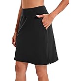 Jhsnjnr Women's Tennis Skirt Casual Knee Length Golf Skirts with Pockets Workout Athletic Skort