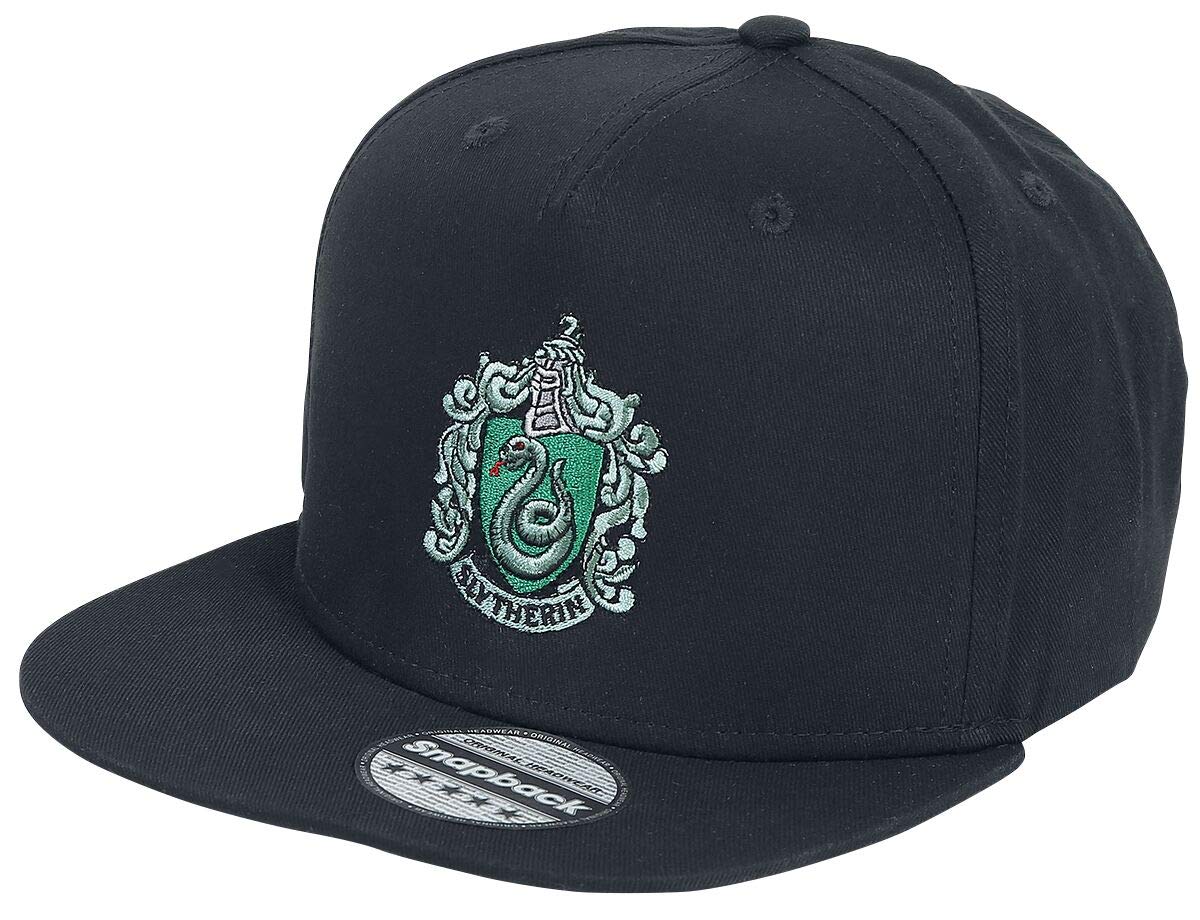 Snapback Cap Slytherin Logo Black, Embroidered, 100% polyacrylic/Cotton.