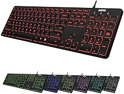 Arteck Backlit USB Wired Full Size Keyboard with