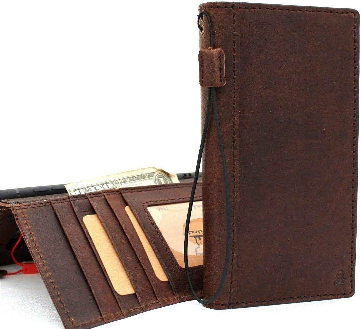 Genuine Leather for Galaxy s10 Plus Book Case Wallet Luxury Cover Handmade Soft Stand Holder 10+ Cards Jafo