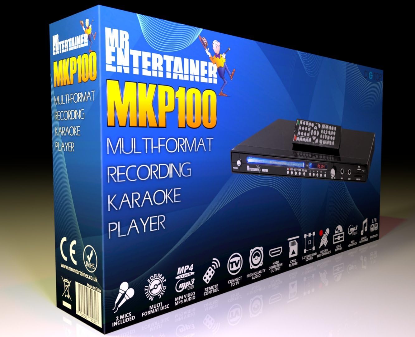 Mr Entertainer MKP100 CDG DVD MP3G Karaoke Machine Player. HDMI/Record/Rip/USB, Black, Wired Microphones - Image 5