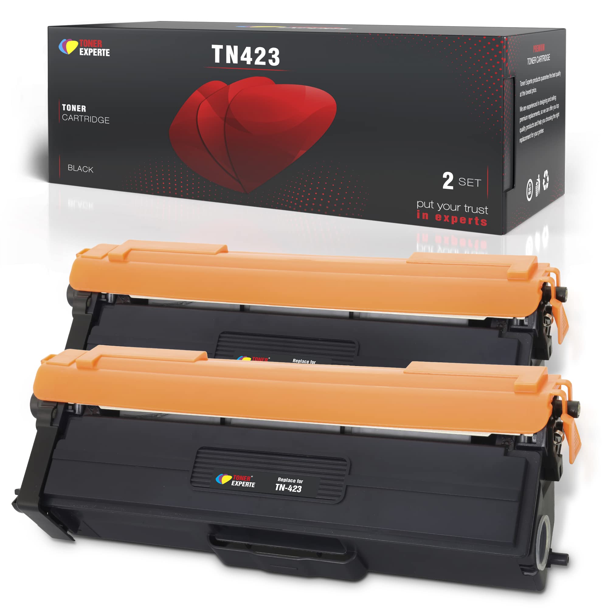 TONER EXPERTE Compatible Brother TN423 TN-423 Black Toner Cartridge Replacement for TN423BK TN-423BK for DCP-L8410CDW HL-L8260CDW HL-L8360CDW HL-L9310CDW MFC-L8690CDW MFC-L8900CDW 2-Pack