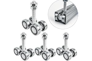 BIAXJUNY 4 Wheel Trolley Assembly Roller Trolley Silent M10 Bolt for use with 1-5/8" Wide and All 1-5/8" or Taller Strut Channel 4Pcs