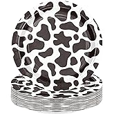 WRAPAHOLIC 25Pcs Cow Paper Plates - 9 Inch Cow Prints Disposable Plates Decorative Dinner Plates for Party Tableware Supplies Table Decor