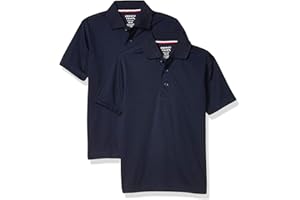 French Toast Boys' Short Sleeve Moisture Wicking Stretch Sport Polo Shirt