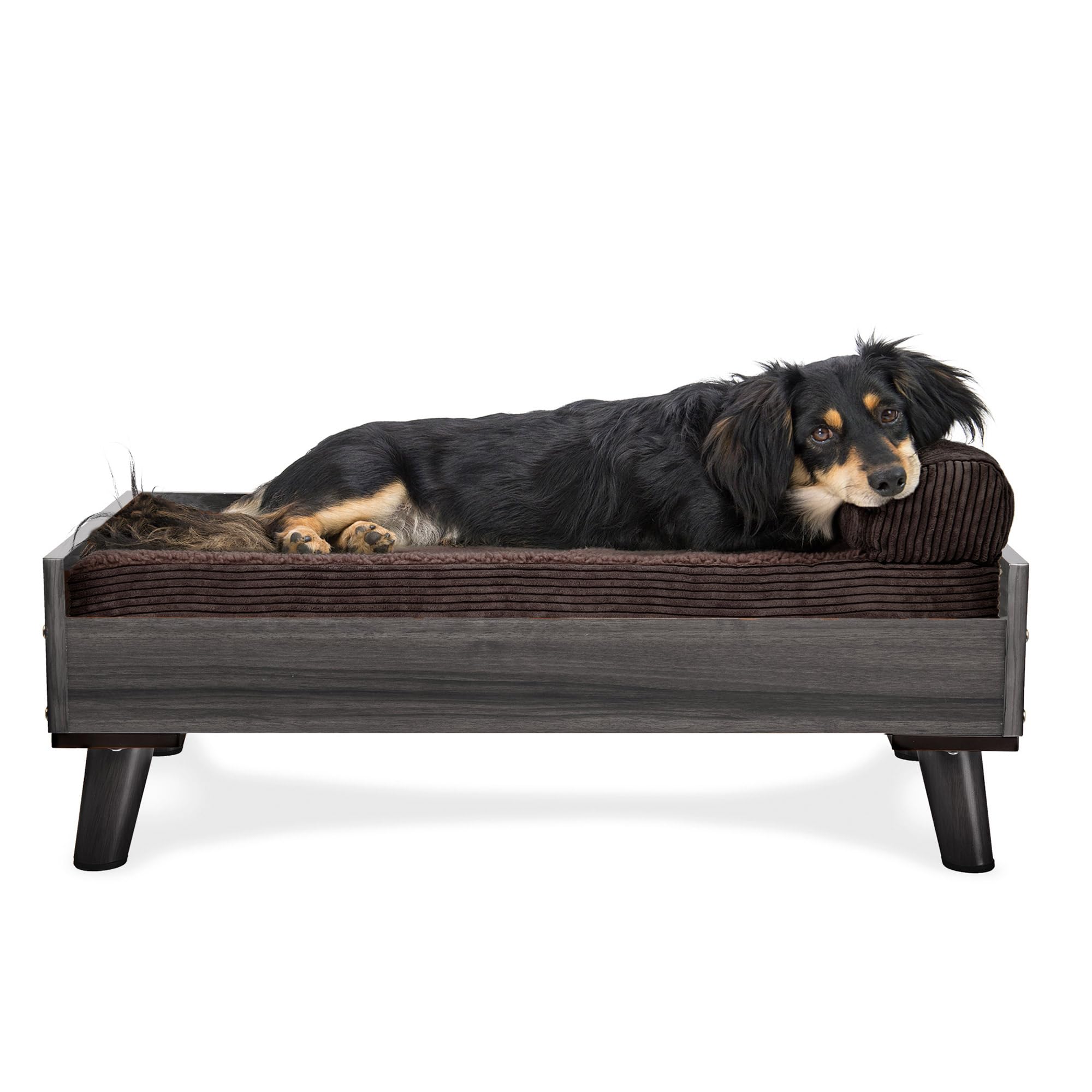 Furhaven Medium Mid-Century Modern Style Elevated Dog Bed Frame - Gray Wash, Medium