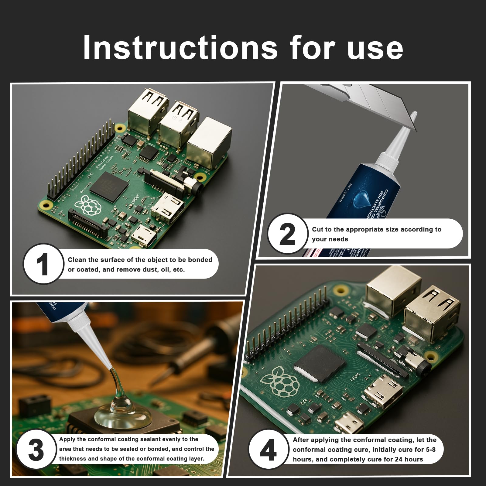 1DFAUL 200ml Schutzlack für Elektronik, Silikon Schutzlack isolierendes Dichtungsmittel, wasserdicht, staub und feuchtigkeitsbeständig, für zuverlässigen Schutz elektronischer Komponenten 6