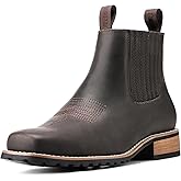 JASONSTAR Cowboy Boots for Men Square Toe, All-Weather Slip-On Work & Casual Western Chelsea Boots -botines para hombre