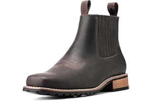 JASONSTAR Cowboy Boots for Men Square Toe, All-Weather Slip-On Work & Casual Western Chelsea Boots -botines para hombre