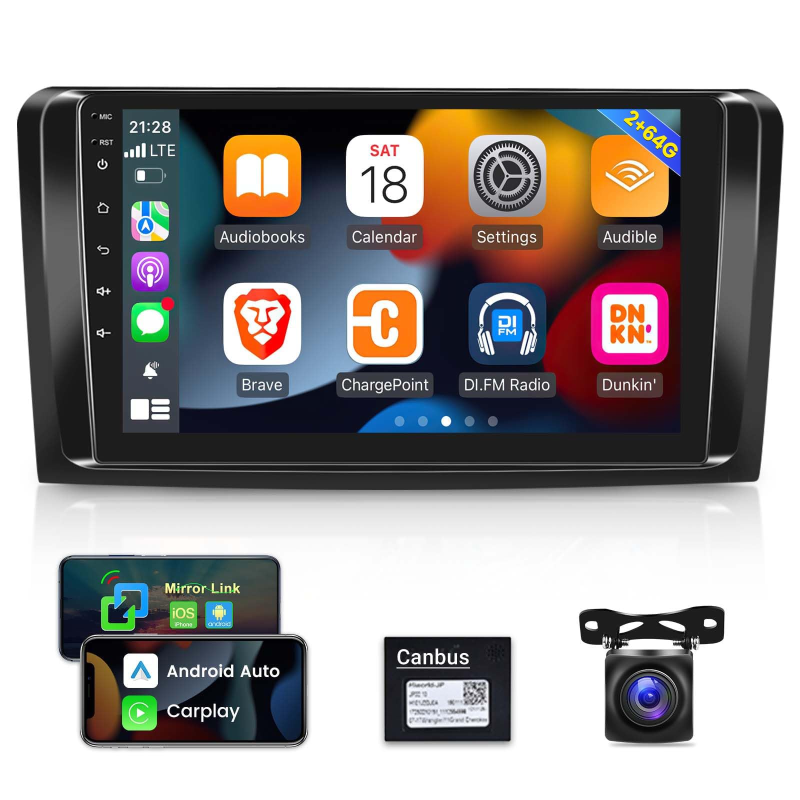 Photo 1 of [2G+64G] Car Radio for Mercedes Benz GL ML Class W164 X164 ML350 ML500 ML280 GL320 GL350 GL450 2005-2011, Android Touch Screen Car Stereo, Carplay/Android Auto/1080P/WiFi +AHD Backup Camera