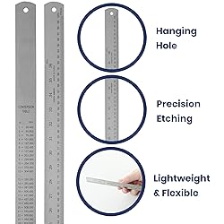 2 Pack Pacific Arc 36 Inch Stainless Steel Ruler