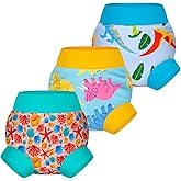 BIG ELEPHANT Baby Swim Diapers 3-Pack – Reusable Waterproof Swim Pants for Boys and Girls, Soft Breathable Swimwear for Pool