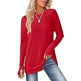 GKBK Womens Long Sleeve Tops Crew Neck T Shirts for Women Tunic Tops with Thumb Holes Fall Outfits for Women 2025