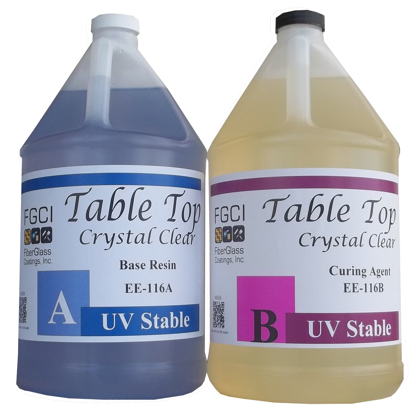 CRYSTAL CLEAR EPOXY RESIN 2 Gallon Kit, Fiberglass Coatings, Inc, FOR