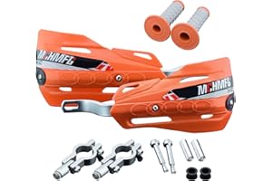 Fewfuss Dirt Bike Hand Guards with Grips - Universal Motorcycle Handguards for Pit Bikes ATV Motocross Enduro Orange