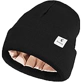 Doitory Satin Lined Beanie Hat, Winter Hats for Women & Men, Soft Silk Lining Cuffed Knit Beanie Unisex Skull Cap