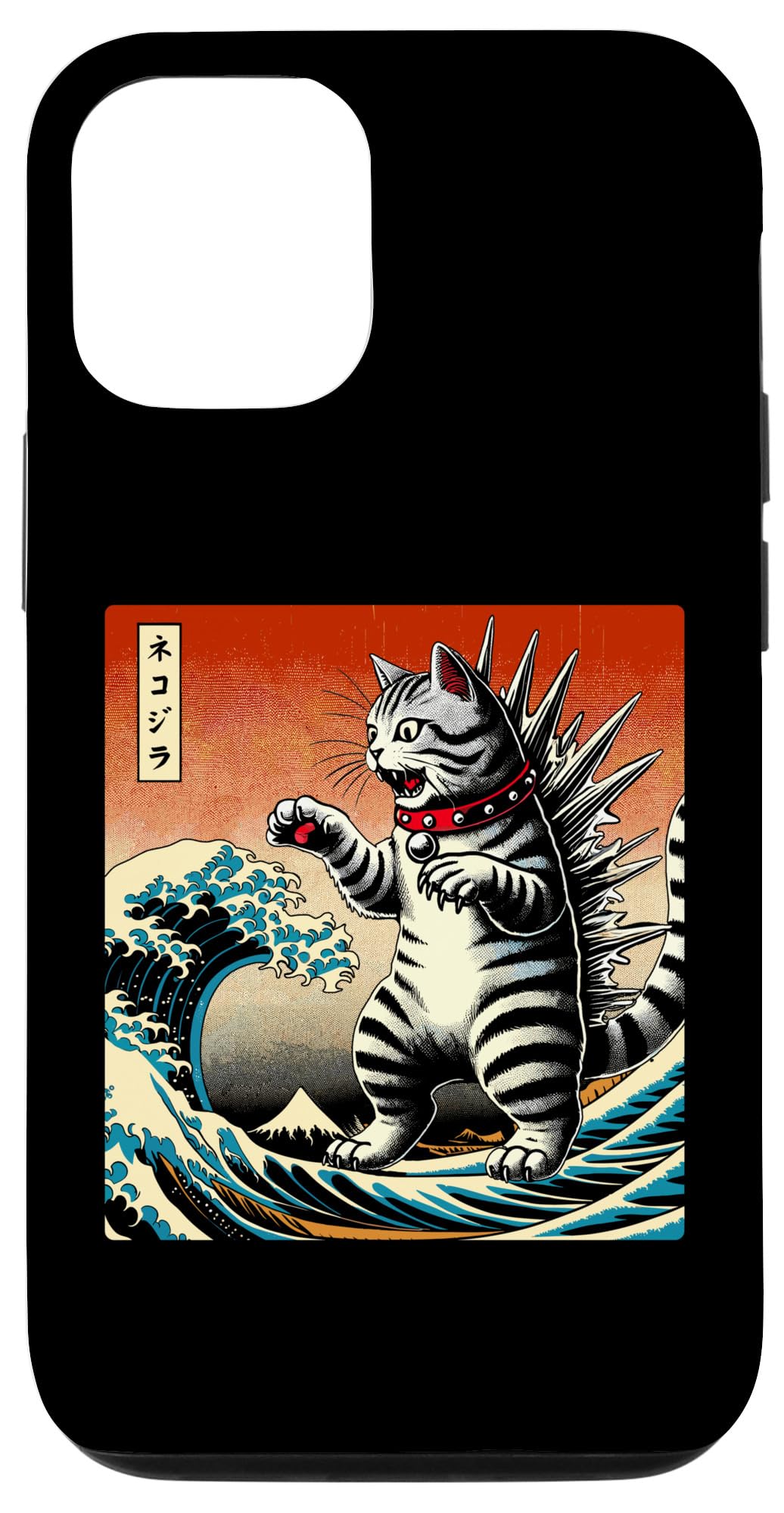 iPhone 13 Cat Kaiju Catzilla Japanese Art Men Women Kids Funny Cat Case